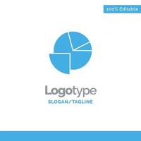 analytics tabel taart diagram blauw solide logo sjabloon plaats voor slogan vector