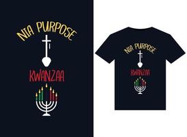 nia doel kwanzaa illustraties voor drukklare t-shirts ontwerp vector