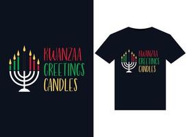 kwanzaa groeten kaarsen illustraties voor drukklare t-shirts ontwerp vector