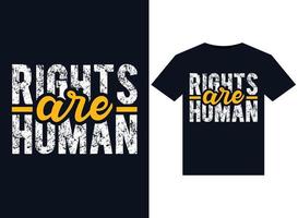 rechten zijn menselijk illustraties voor drukklare t-shirts ontwerp vector