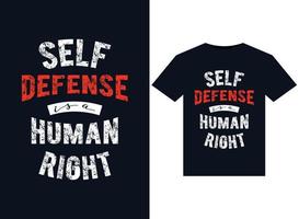 zelfverdediging is een menselijk Rechtsaf illustraties voor drukklare t-shirts ontwerp vector