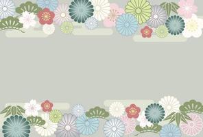 vintage Japanse bloemenbannermalplaatje vector