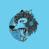 wolf logo en symbool voor logo e sport vector