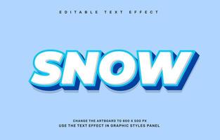 sneeuw bewerkbare tekst effect sjabloon vector