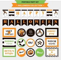 halloween vector afdrukbare set.