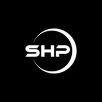 shp brief logo ontwerp in illustratie. vector logo, schoonschrift ontwerpen voor logo, poster, uitnodiging, enz.