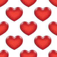 naadloos patroon met rood laag poly hart. symbool van liefde. vector illustratie