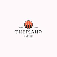 de piano logo icoon vlak ontwerp sjabloon vector