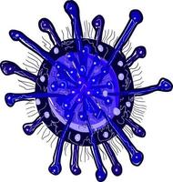 blauw corona virus, illustratie, vector Aan wit achtergrond