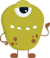 geel en bruin monster, vector of kleur illustratie.