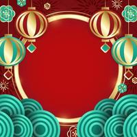 Chinese nieuw jaar ini diep rood achtergrond vector
