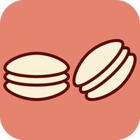 twee macarons, illustratie, vector Aan een wit achtergrond.