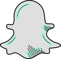 snapchat teken, illustratie, vector Aan wit achtergrond.