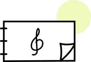 musical notitieboekje, illustratie, vector, Aan een wit achtergrond. vector