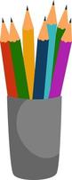kleurrijk pennen, illustratie, vector Aan wit achtergrond.