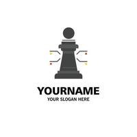 schaak laptop strategie spel bedrijf logo sjabloon vlak kleur vector