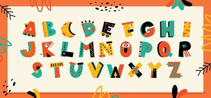 kleurrijk vlak alfabet brieven vector