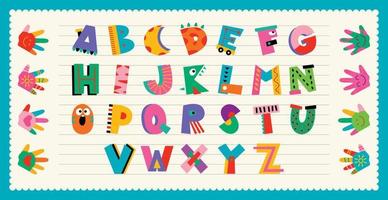 kleurrijk vlak alfabet brieven vector