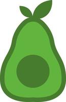 groen avocado, illustratie, vector Aan een wit achtergrond.