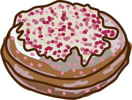 room donut, illustratie, vector Aan wit achtergrond.