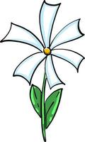 wit bloem, illustratie, vector Aan wit achtergrond