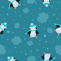naadloos patroon met schattig pinguïn in tekenfilm stijl. vector illustratie