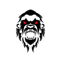 illustratie vector grafisch van tribal kunst gezicht gorilla zwart kleur