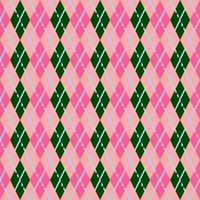 naadloos roze en groen argyle patroon met stippel lijnen vector