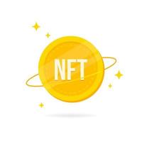 niet-fungible token munt. nft gouden munt icoon. vector