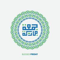 juma'a Mubaraka Arabisch kalligrafieontwerp. vintage logotype voor de heilige vrijdag. wenskaart van het weekend in de moslimwereld, vertaald, moge het een gezegende vrijdag zijn vector