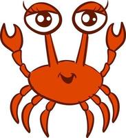 schoonheid krab, illustratie, vector Aan wit achtergrond.