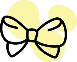 feestelijk geel lint, icoon illustratie, vector Aan wit achtergrond