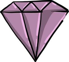Purper diamant, illustratie, vector Aan wit achtergrond