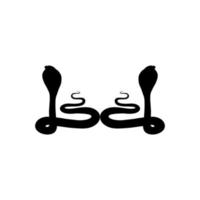 silhouet van de paar- van de cobra slang voor logo, pictogram, website of grafisch ontwerp element. vector illustratie