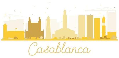 Casablanca stad horizon gouden silhouet. vector