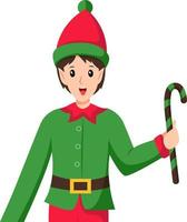 Kerstmis elf jongen karakter ontwerp illustratie vector