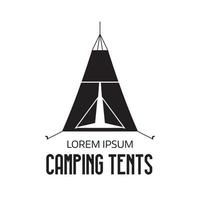 toerist kamp logo of tent icoon vector