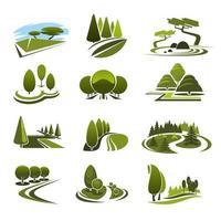 vector pictogrammen voor groen landschap eco ontwerp