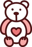 valentijnsdag dag beer, illustratie, vector Aan een wit achtergrond.
