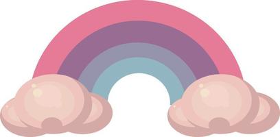 regenboog na regenen, illustratie, vector Aan wit achtergrond