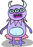 een schattig Purper monster, vector of kleur illustratie.