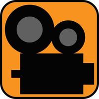 film video camera, illustratie, vector Aan een wit achtergrond.