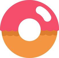 roze donut, illustratie, vector Aan een wit achtergrond.