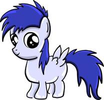 blauw pony, illustratie, vector Aan wit achtergrond