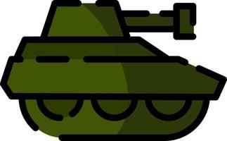 militaire tank, illustratie, vector op een witte achtergrond.