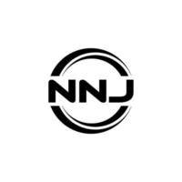nnj brief logo ontwerp in illustratie. vector logo, schoonschrift ontwerpen voor logo, poster, uitnodiging, enz.