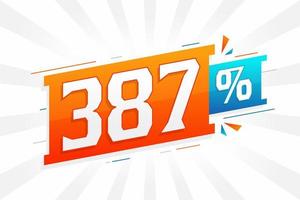 387 korting afzet banier Promotie. 387 procent verkoop promotionele ontwerp. vector