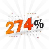 274 korting afzet banier Promotie. 274 procent verkoop promotionele ontwerp. vector