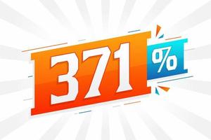 371 korting afzet banier Promotie. 371 procent verkoop promotionele ontwerp. vector