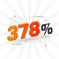 378 korting afzet banier Promotie. 378 procent verkoop promotionele ontwerp. vector